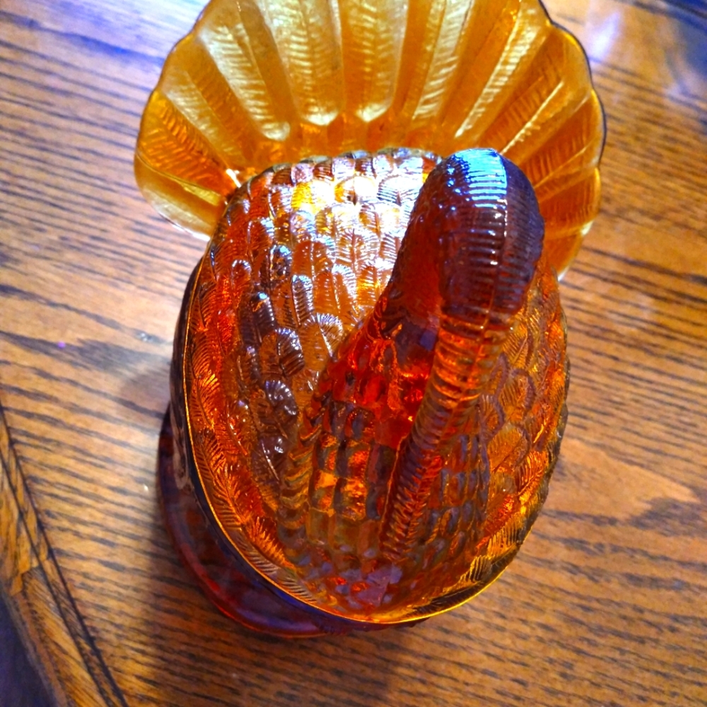Amber color glass turkey
